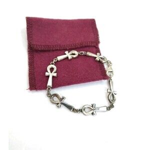 ANKH Life Charm Bracelet Jewelry Silver 7 inches